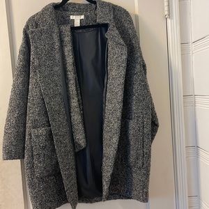 Boucle gray and black coat